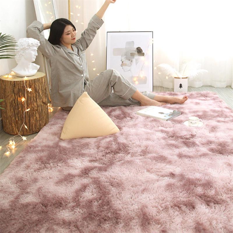 Nordic Tie-Dye Non-Slip Plush Carpet for Living Room & Bedroom - Children's Sofa Rug