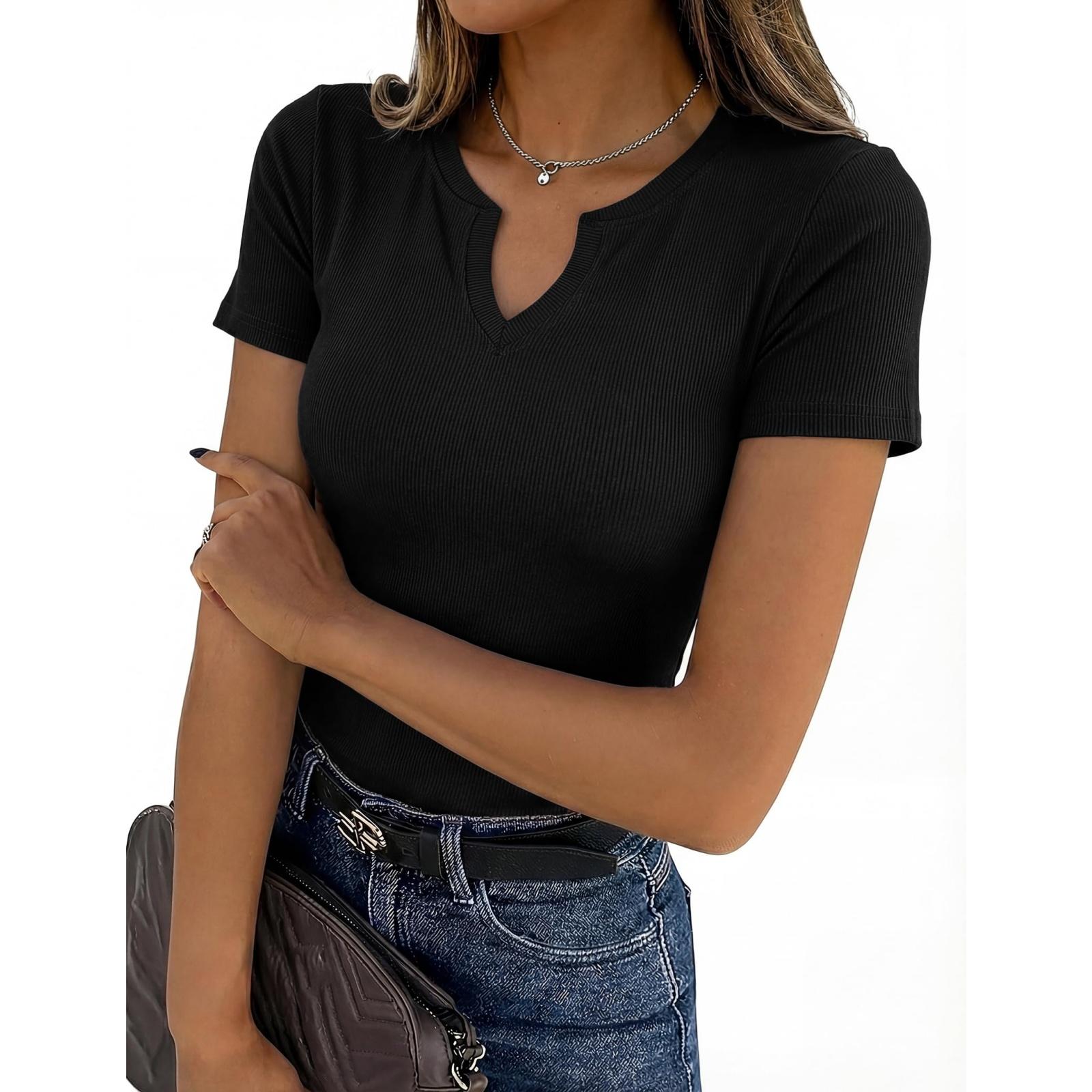 

Женская блузка Модная и повседневная футболка Топ M чёрный