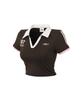 BORN TO WIN W Brntw Football Crop T-Shirts [Brown]