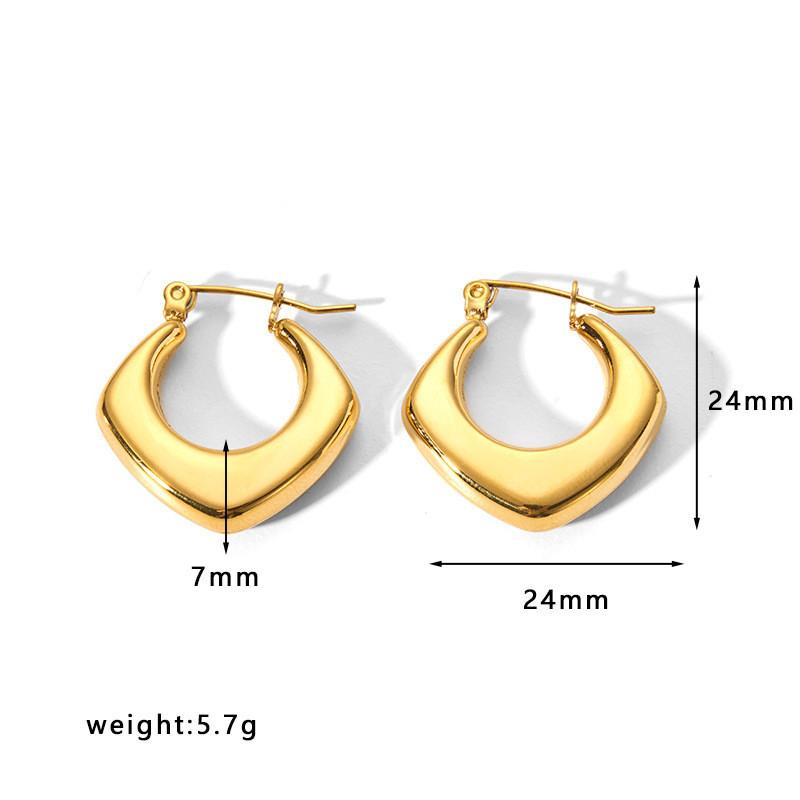 Geometric Gold Stainless Steel Earrings For Women Fashion Jewelry Gift For Ladies