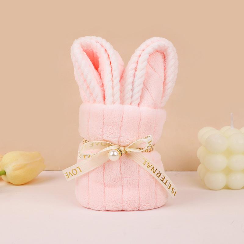 5Pcs Rabbit Towel Set Easter Gift Home Kitchen Bathroom Decor Supplies Wedding Baby Shower Kids Birthday Party Favors Guest Gift