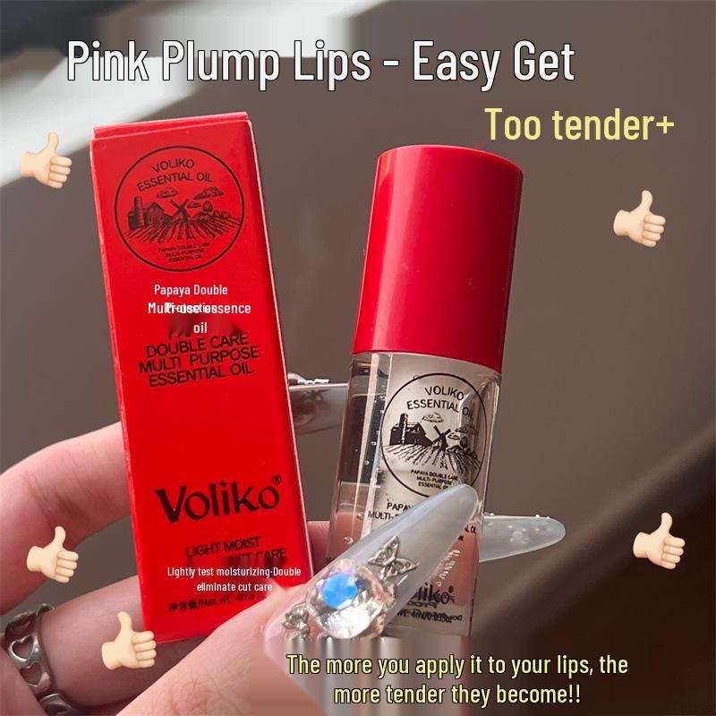 VOLIKO Papaya Lip Essence: Hydrating & Exfoliating Lip Oil for Men & Women - Australian Bestseller
