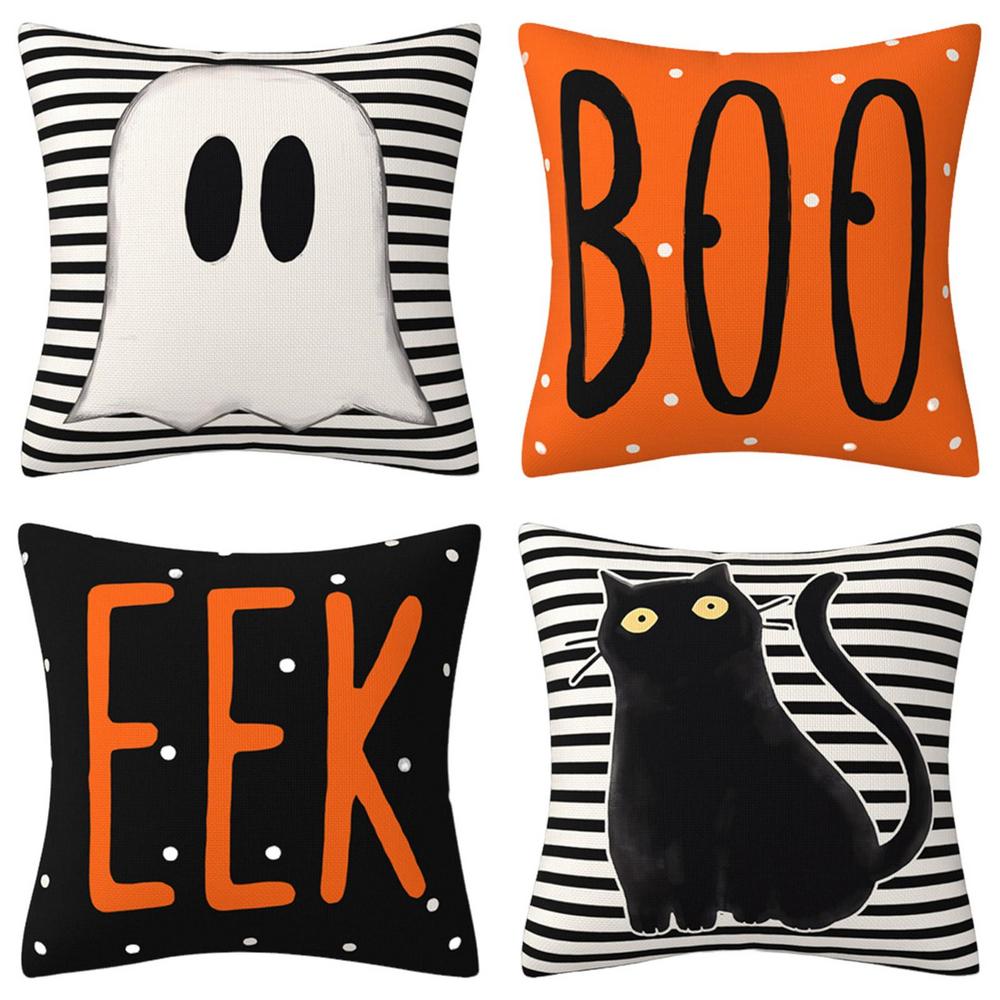 Halloween Throw Pillow Covers Halloween Home Decor 4 Pieces Throw Pillow Covers Halloween Decorations Couch Pillow Covers For