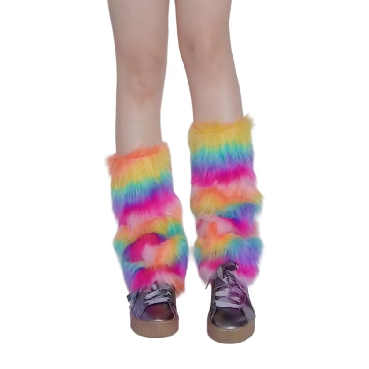 Furs Leg Warmer Winter Furry Long Boot Cuffs Fuzzy Shoes Cover Party Costume