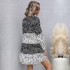 Women's Fashion Summer Polka Dot Print Long Sleeve O-Neck Casual Dresses