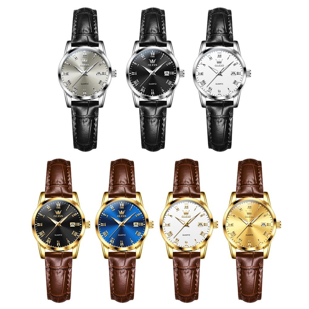 OLEVS 5892 Woman's Watch Date Quartz Movement Watch For Women Leather Strap Waterproof Ladies Clock Fashion Elegant Reloj