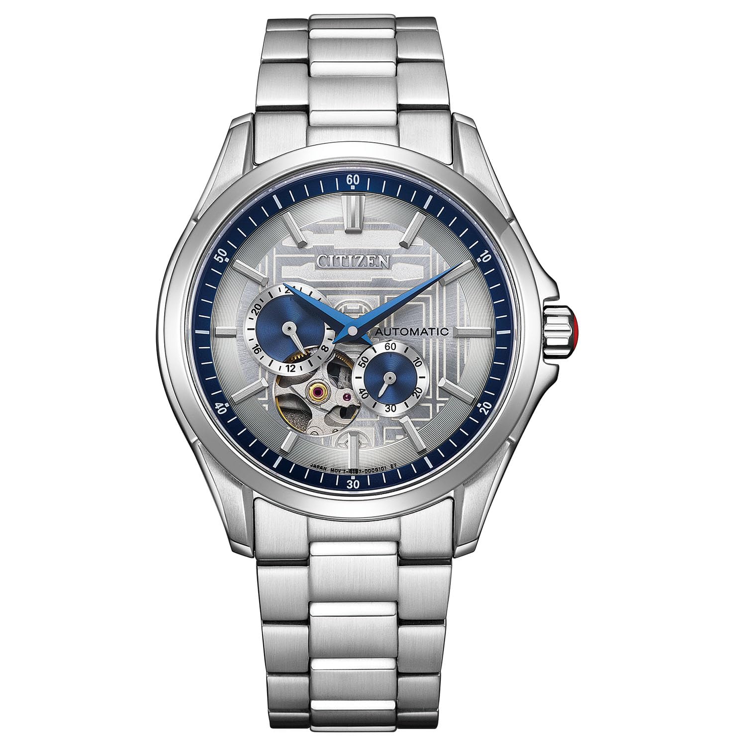 

Механічний годинник з відкритим серцем, сріблястий, обмежена модель, мотив [Citizen] ``ЗОРЯНІ ВІЙНИ ``R2-D2 NP1017-61A Чоловічий