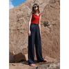 Sancai Women's Casual High-Waist Wide-Leg Trousers