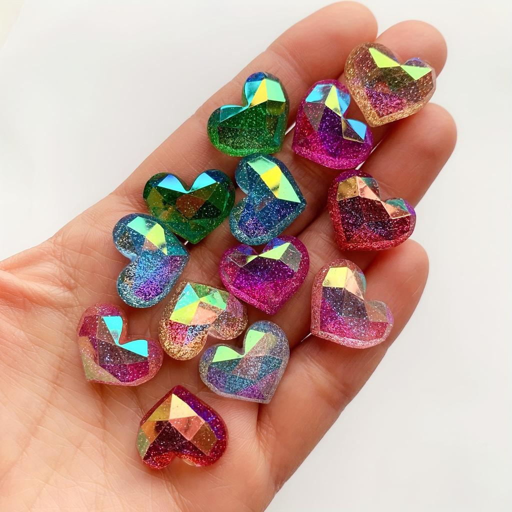 7 Stück Süße Glitzer-Herzförmige Kühlschrankmagnete - dekorativ für Küchen, Büroschreibtische, Spinde und Geschirrspüler
