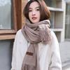 2025 Korean Style Dual-Use Winter Scarf Shawl for Women - Thick Warm Imitation Cashmere, Versatile Neck Warmer for Students.