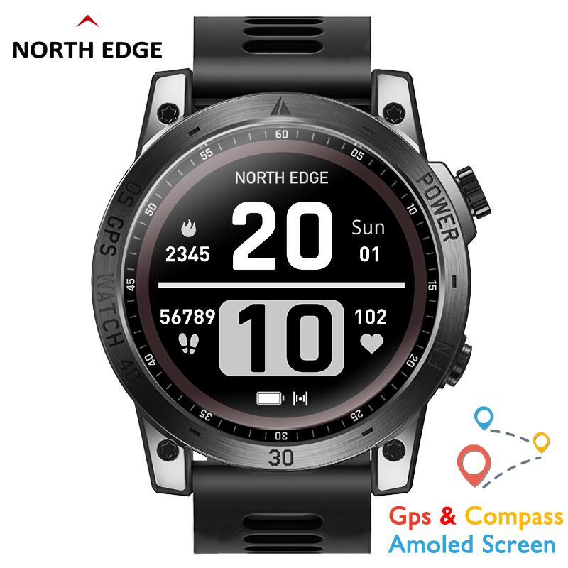 NORTH EDGE Cross Fit 3 GPS Watches Men Sport Watch 1.43 HD AMOLED Display 50M ATM Altimeter Barometer Compass for Men NORTH EDGE CROSS FIT3