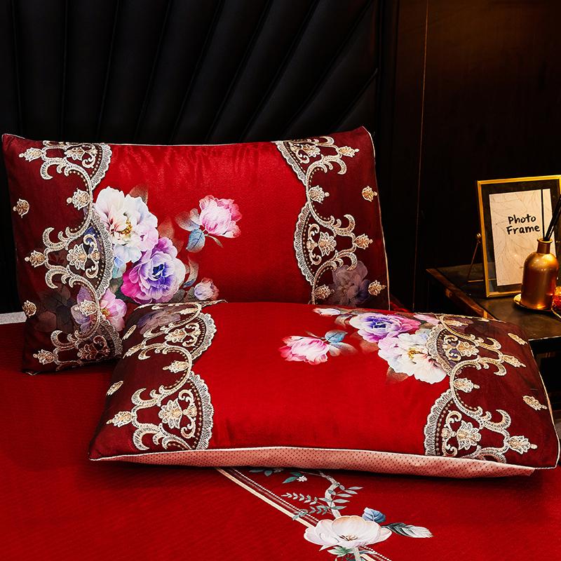 Colcha de renda luxuosa, suave e fresca, verão, grossa, saia de cama para casa + fronha, lençóis de cama bordados, estilo europeu, colchas