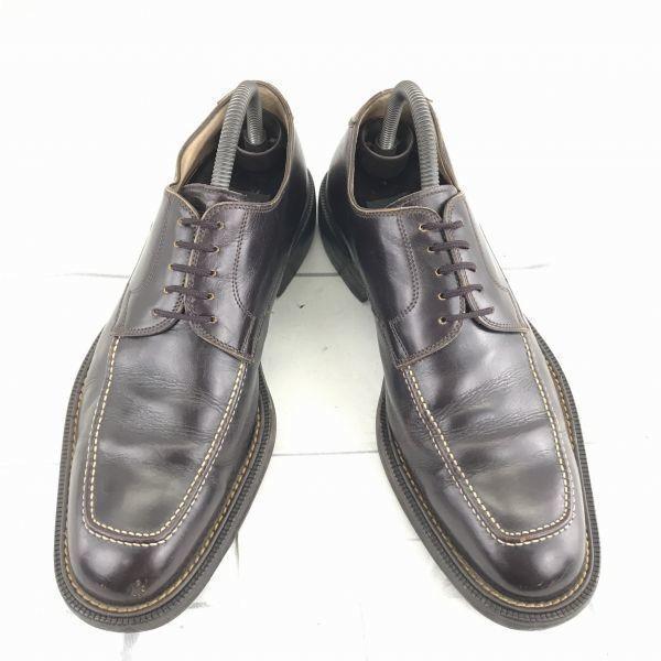 Hergestellt in Italien Two Boots New York Echtes Leder U-Spitze Rutschfeste Sohle Schuhe Größe 27,0 cm Schwarz(GEBRAUCHT)