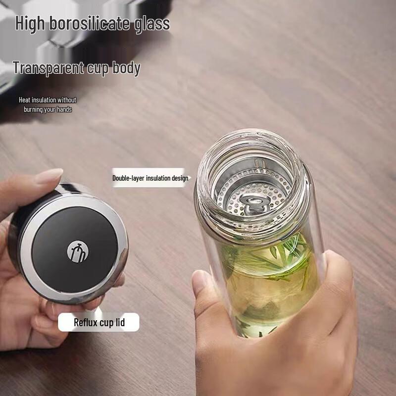 FUGUANG Chama Shi Antibacterial Double-Layer Glass Tea Cup