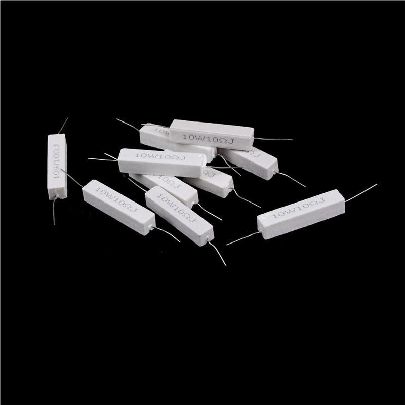 10Pcs 10W 10 Ohm 10R Resistance Ceramic Cement Resistor 5% Diy Kit