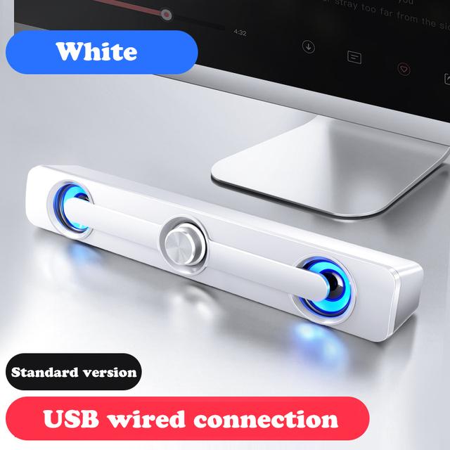 Kabelové USB Výkonný počítačový reproduktorový panel Stereo subwoofer Basový reproduktor Prostorový ozvučovací box LED Pro PC Laptop Telefon Tablet MP3 Bluetooth reproduktor