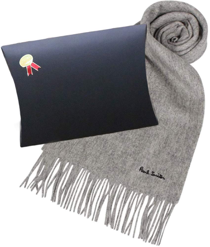 Paul Smith Wool Muffler with Gift Wrapping 933D-AS04 (Gray (70)) [Used]