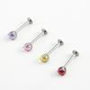 G23 Titanium F136 Crystal Threaded Tongue, Lip & Ear Stud Piercing Jewelry 