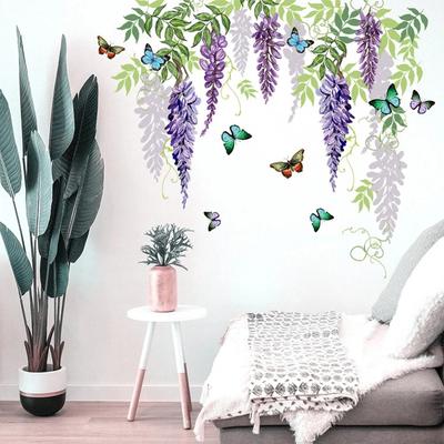 Kelebek Çiçek Duvar Çıkartmaları Sanat Çıkartması Duvar Resmi Duvar Arka Planı Kendin Yap Dekor Ev Dekorasyonu Duvar Arka Planı Dekor Sticker