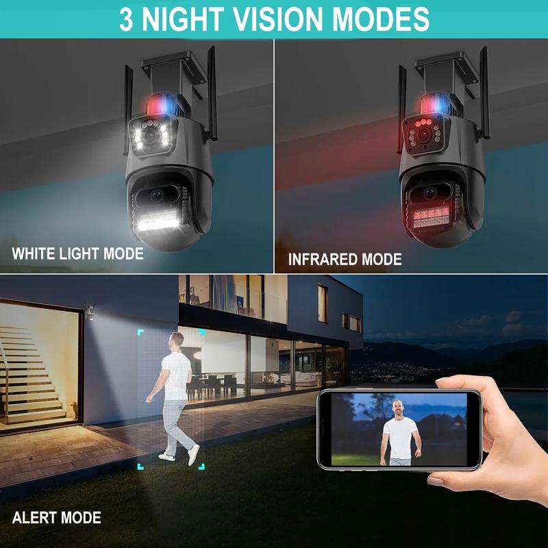 4K 8MP Dual Lens Dual Screen IP Camera WIFI Waterproof Color IR Night Vision Auto Tracking WIFI Surveillance Cameras V380pro App