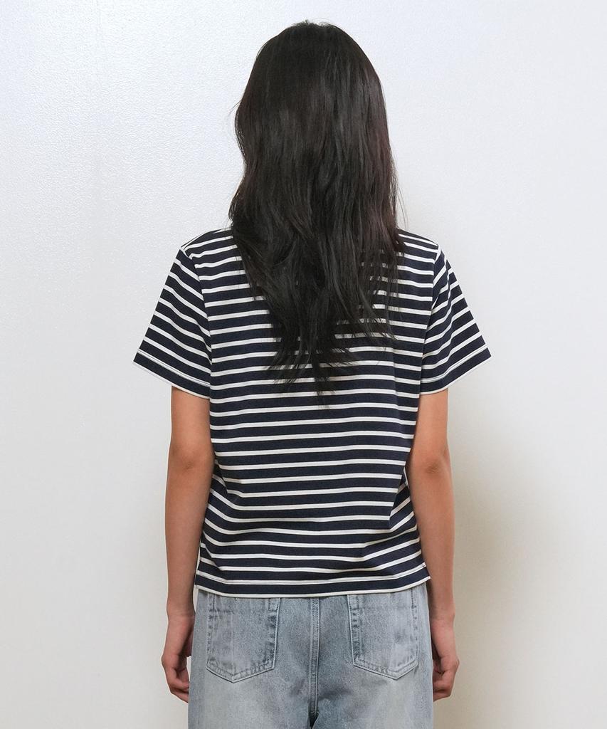 GENERALIDEA Color Block Stripe Short Sleeve T-Shirt [Navy] / Gf2Lts522