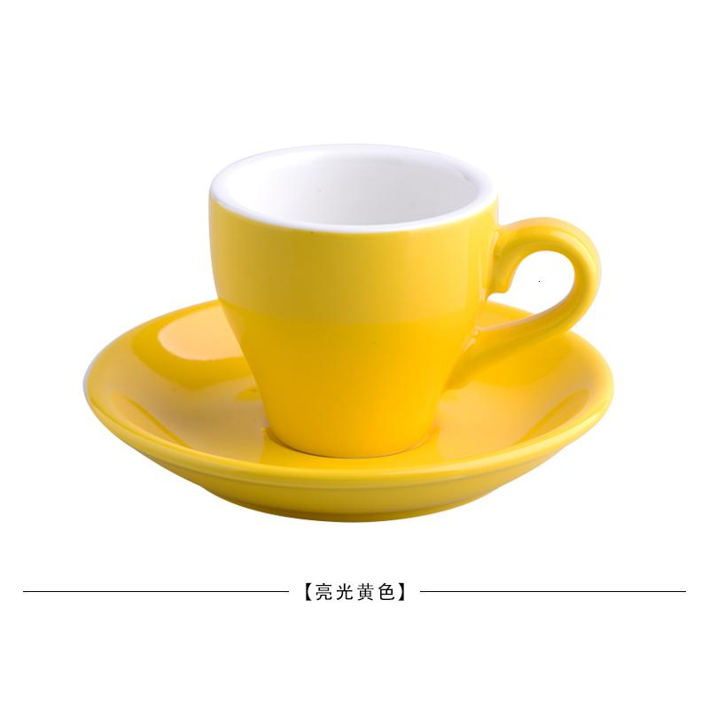 80cc Coloured Cheap Thick Ceramic Espresso Cups Saucer Set Cafe Household Caffe Latte Expresso Strong Coffee Mugs Tray Wholesale