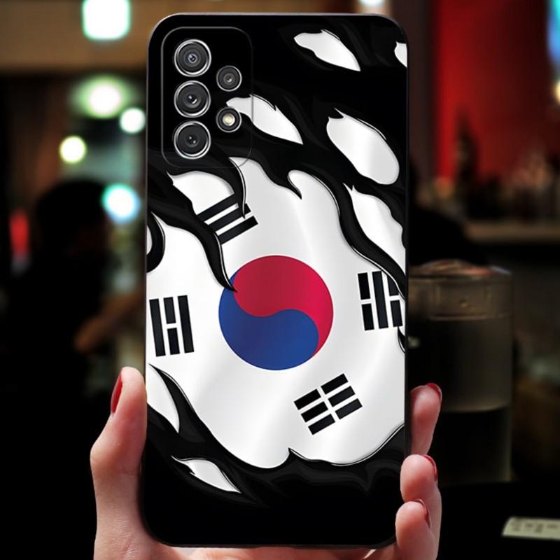 Funda de Teléfono con Bandera Nacional Coreana Para Samsung Galaxy S20 S21 S22 S30 S7 S10 S8 S9 S6 Pro Plus Edge Ultra Fe Funda Protectora Antigolpes