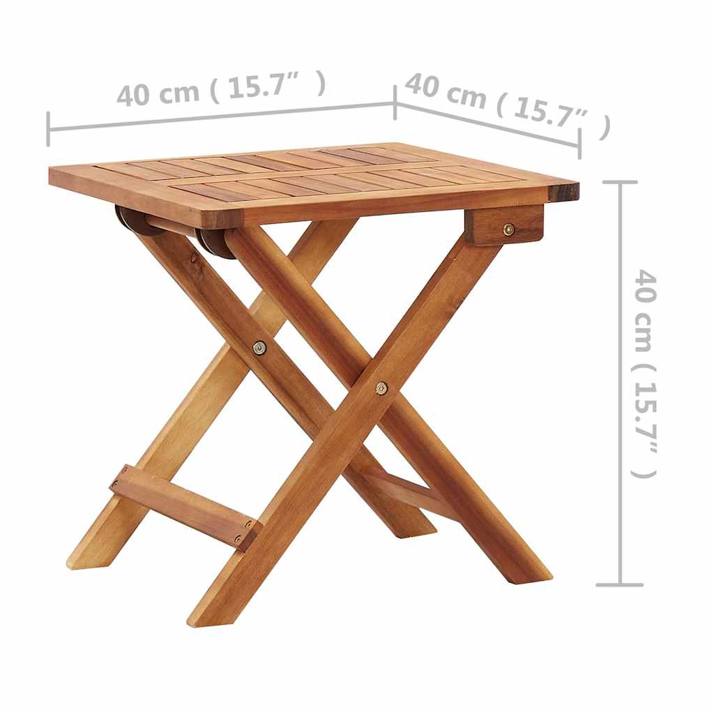 vidaXL Garten-Couchtisch Klappbar 40x40x40 cm Massivholz Akazie