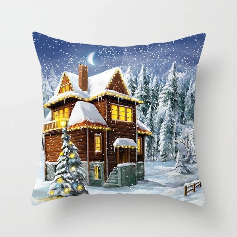 Christmas Home Pillowcases Christmas Printed Bed Home Decoration Cushion Covers Christmas Decorative Pillowcases