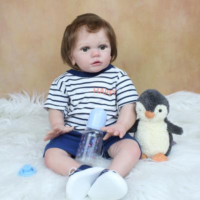 BZDOLL 60 CM 3D-Paint Haut Weiche Silikon Reborn Baby Boy Puppe Für Mädchen Wie Echte 24 Zoll Kleinkind spielzeug Dress Up Alive Bebe Lebensecht