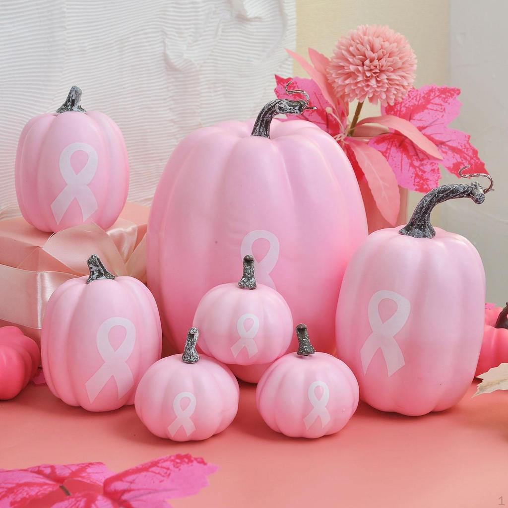 7 Pieces Fall Artificial Pumpkins Decor Faux Foam Pumpkin Ornament for Season Festive Thanksgiving