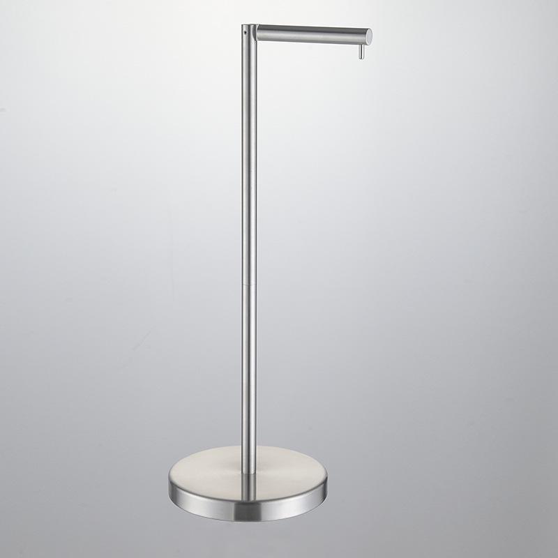 Freestanding Stainless Steel Tissue and Towel Holder with Storage, No-Drill Bathroom Toilet Paper Stand