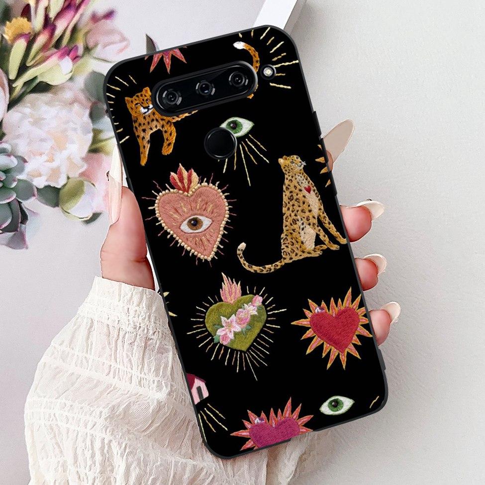 Funda For LG V40 ThinQ Case Cover Silicone Luxury Fashion Cute Cat Cool Shockproof Bumper Casing For LG V405 LM-V405 LM-V409N