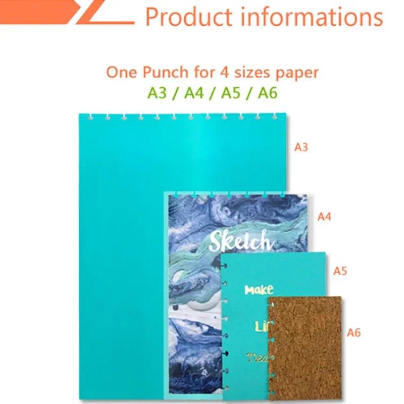Fromthenon 4 Hole Creative Mushroom Hole Puncher Disc Ring Binding Cutter T-Type Paper Puncher Craft Diy Tool Offices Stationery Quality