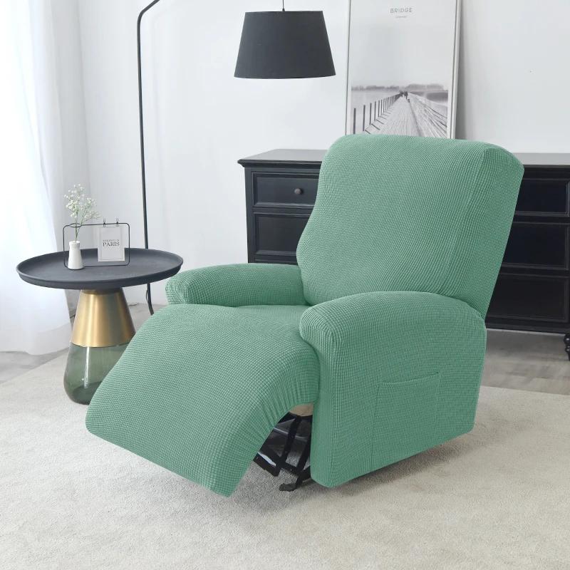 Solid Color Recliner Chair Cover Polar Fleece Non-Slip Single Sofa Covers for Living Room Lazy Boy Relax Armchair Slipcover
