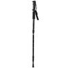 Outdoor Travel Four Section Straight Handled Trekking Pole Hiking Mountaineering Walking Stick(Black )