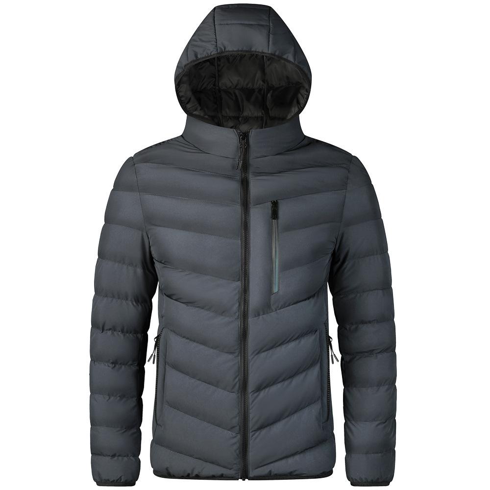 Warm Jacket Men Windbreaker Autumn and Winter Hooded Parkas Men's Fashion Casual Lightweight Cotton Padded Jacket Coat Male