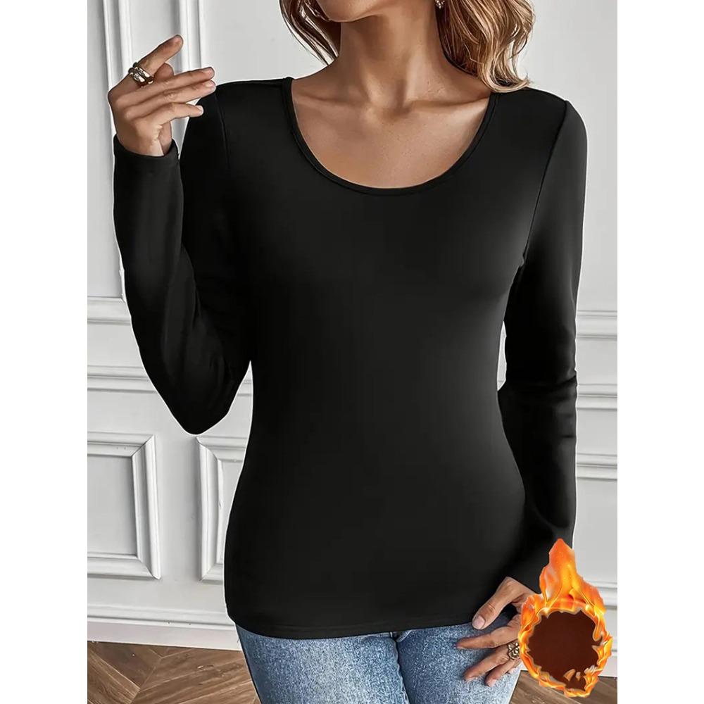 New Slim-fit Long-sleeved T-shirt, Winter and Autumn Thick-fabric Base Layer Top, Sexy Top