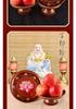 Fruit Offering Plate for Buddha, Deity Altar Plate with Alloy Lotus Flower, God of Wealth, Guanyin Bodhisattva.