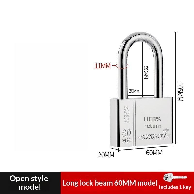 1 Pcs High Security Stainless Steel Keyed Alike Padlocks Cut Resistant Shackle For Gates Lockers Warehouse