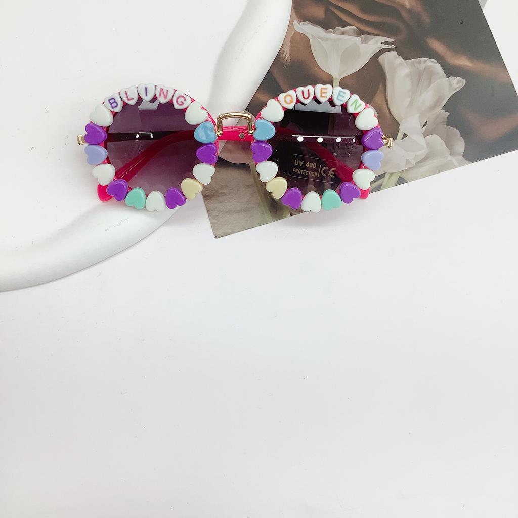 Personalized Fashion Street Photography Children'S Sunglasses, Boys And Girls Uv-Proof Sunglasses, Pearl Cool Glasses
