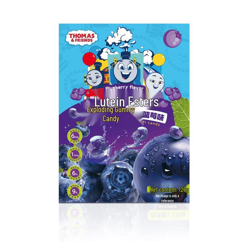 Thomas & Friends Lutein Ester Bursting Gummy Candy, Blueberry Flavor