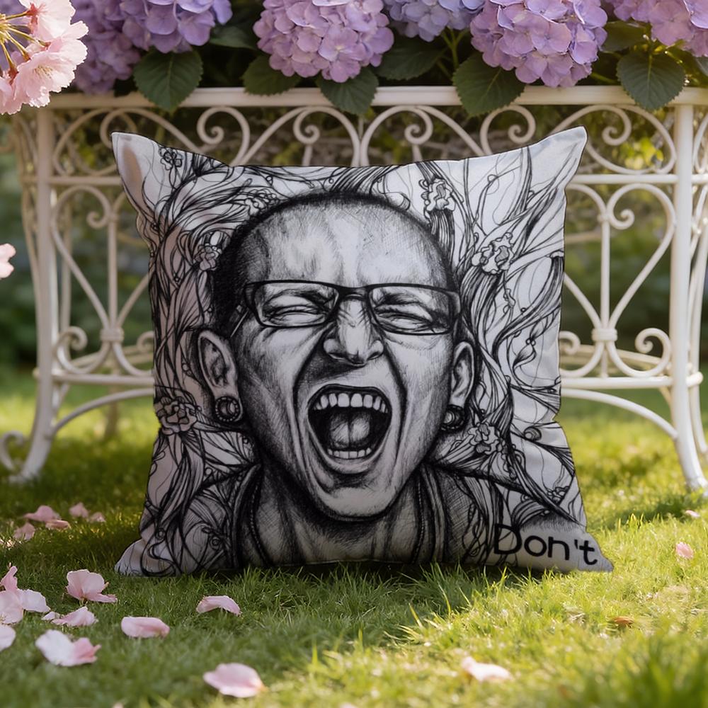 C-Chester B-Bennington Cushion Cover Home & Car Dual-Scene Pillow Cover: Reversible for Premium Comfort