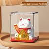 Solar Mini Waving Cat Model - Automatic Shaking Hand Ornament for Office, Desk, Car, or Gift