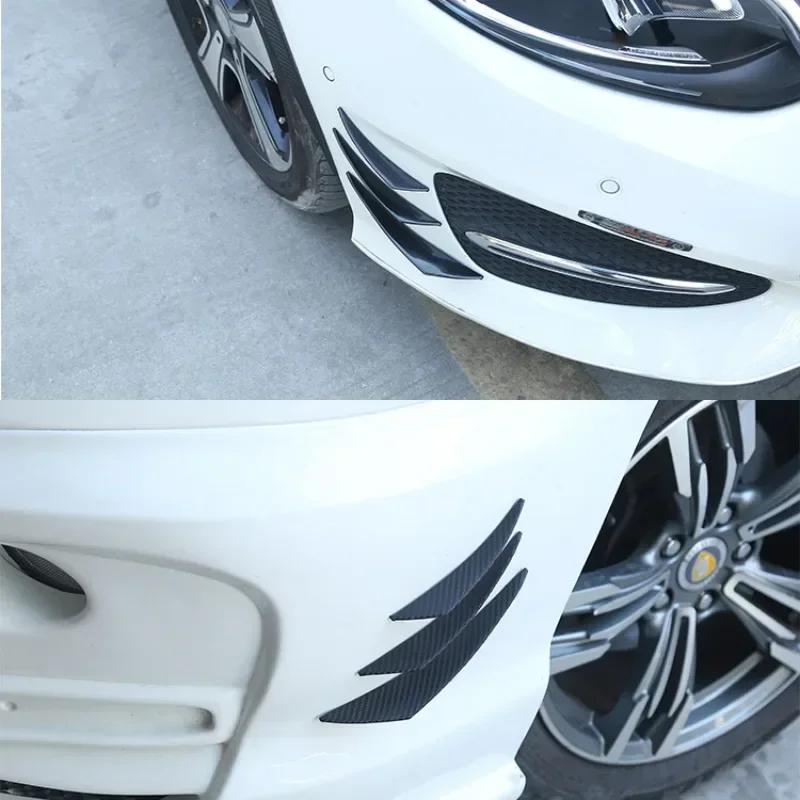 Universal Front Bumper Lip Decoration Diffuser Splitter Fins Body Spoiler Canards Valence Chin Car Tuning Canard Decor