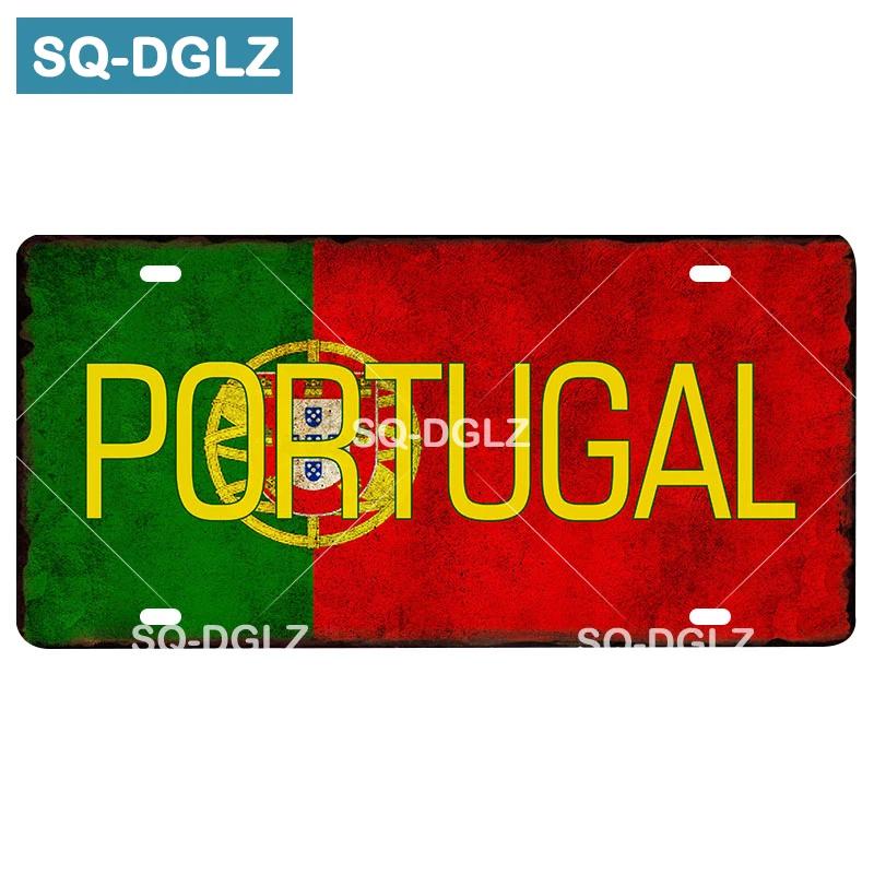 Custom National Flag License Plate Bar Wall Decoration Tin Sign Country Metal Sign Home Decor Painting Plaques Poster