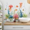Cartoon Sea Floor Seaweed Coral and Small Animal Bathroom and Toilet Decoration Beautification Wall Stickers