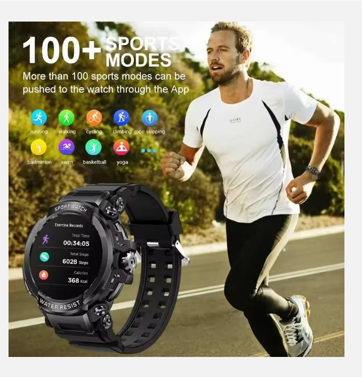 1.5" Bluetooth Call GPS Smart Watch Men 120+ Sports Fitness Tracker Health Monitor Smartwatch for Android IOS 600mAh T90