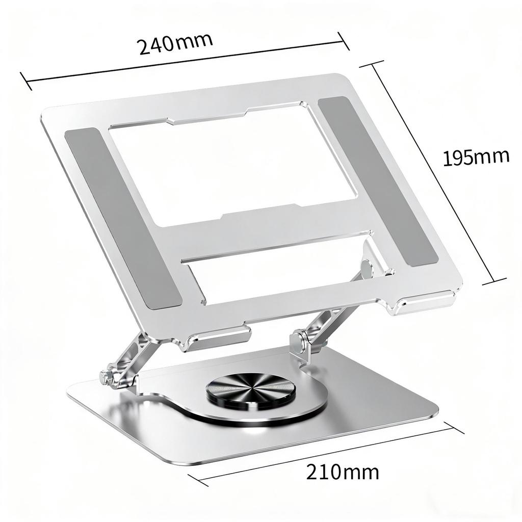 Adjustable Rotating Laptop Stand with Cooling Base