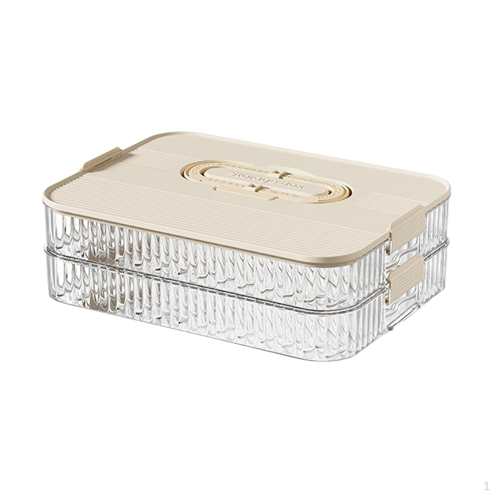 Dumpling Organizer Food Container Refrigerator Box Multi-Purpose Storage with 2 layer